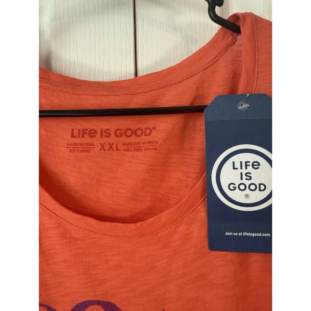 Life is Good Women's XXL Graphic Tee Orange Short Sleeve NWT Positive Quote - Picture 2 of 3